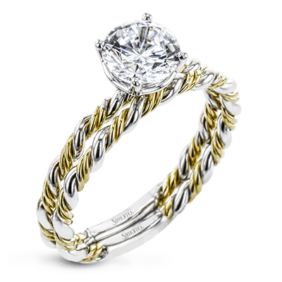 Twist Wedding Set Rings in 18K gold - Simon G. Jewelry