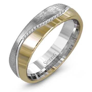 Wedding Band in 18k Gold with Diamonds - Simon G. Jewelry