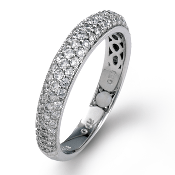 Wedding Band in 18k Gold with Diamonds - Simon G. Jewelry