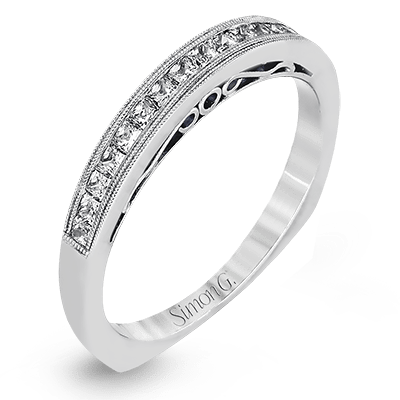 Wedding Band in 18k Gold with Diamonds - Simon G. Jewelry