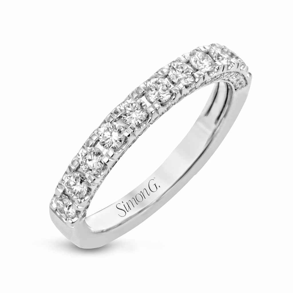 Wedding Band in 18k Gold with Diamonds - Simon G. Jewelry