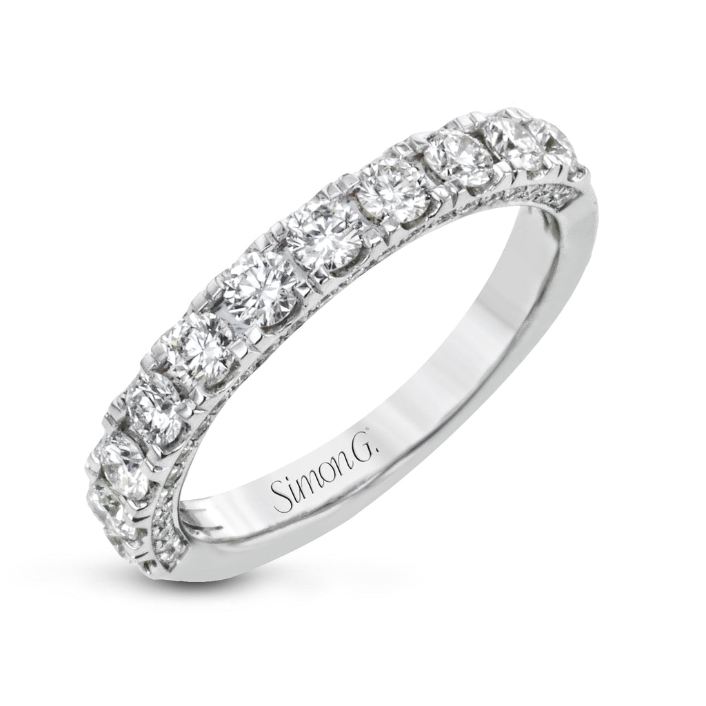 Wedding Band in 18k Gold with Diamonds - Simon G. Jewelry