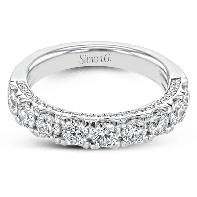 Wedding Band in 18k Gold with Diamonds - Simon G. Jewelry