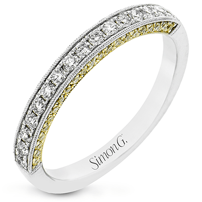 Wedding Band in 18k Gold with Diamonds - Simon G. Jewelry