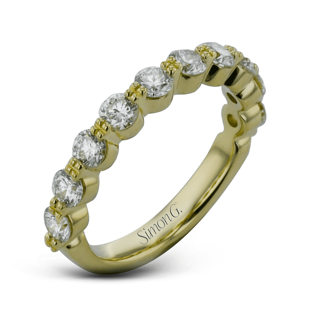 Wedding Band in 18k Gold with Diamonds - Simon G. Jewelry