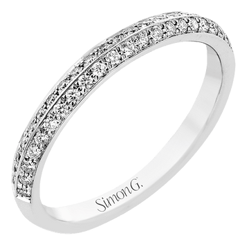 Wedding Band in 18k Gold with Diamonds - Simon G. Jewelry