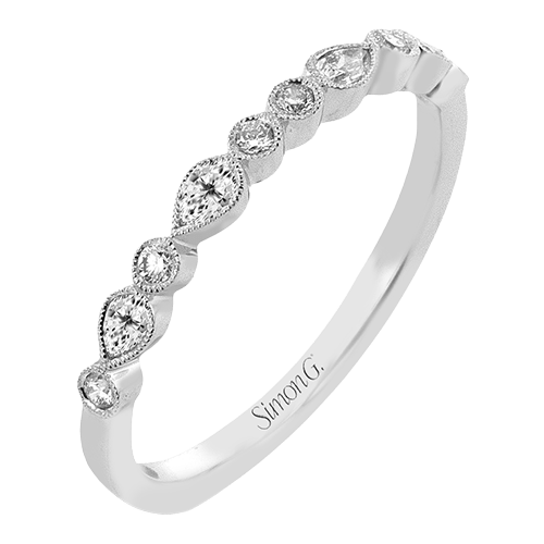 Wedding Band in 18k Gold with Diamonds - Simon G. Jewelry