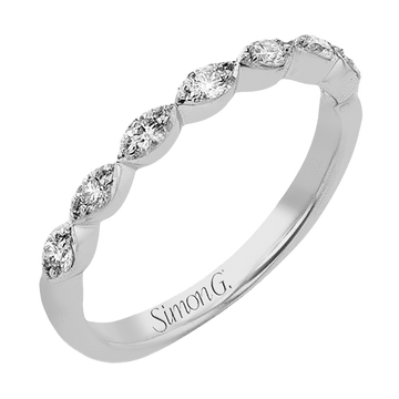 Wedding Band in 18k Gold with Diamonds - Simon G. Jewelry