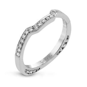 Wedding Band in 18k Gold with Diamonds - Simon G. Jewelry