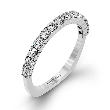 Wedding Band in 18k Gold with Diamonds - Simon G. Jewelry