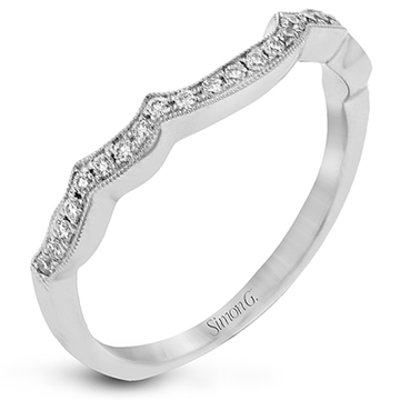 Wedding Band in 18k Gold with Diamonds - Simon G. Jewelry