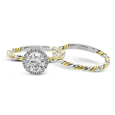 Wedding Set in 18k Gold with Diamonds - Simon G. Jewelry