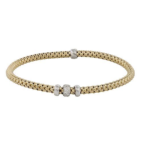 Woven Bracelet in 18k Gold with Diamonds - Simon G. Jewelry