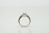 14K Three Stone Engagement Ring with .48ct Emerald-Cut Center Diamond