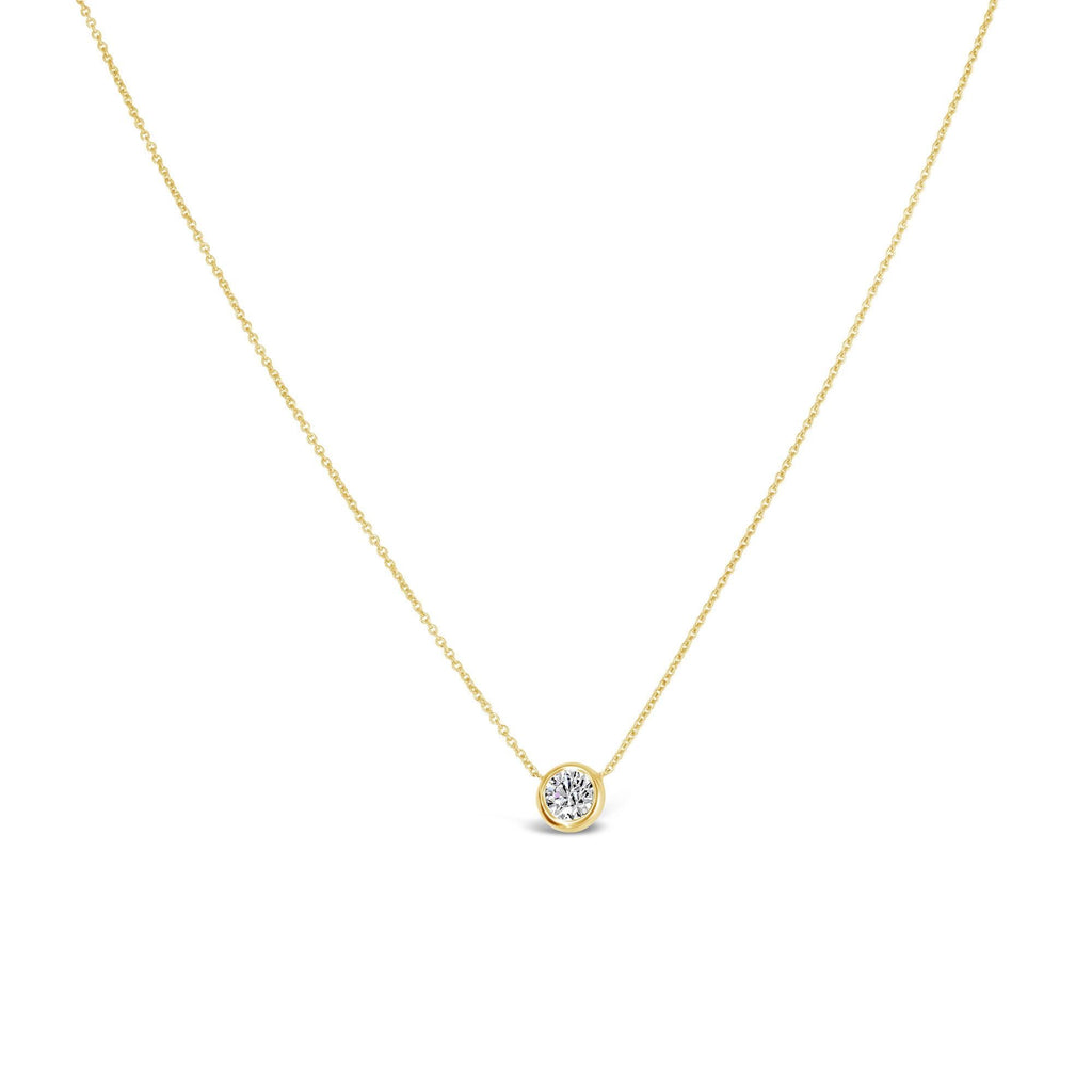 Roberto Coin 18K Yellow Gold Bezel Set Diamond Solitaire Necklace