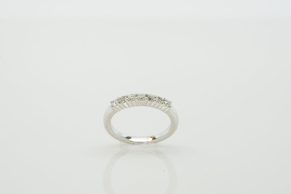 14K White Gold Ring with 7 Diamonds