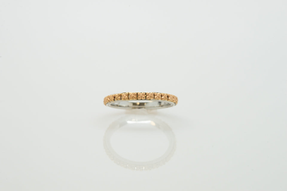 18K White and Rose Gold Devotion "Flora" Wedding Band