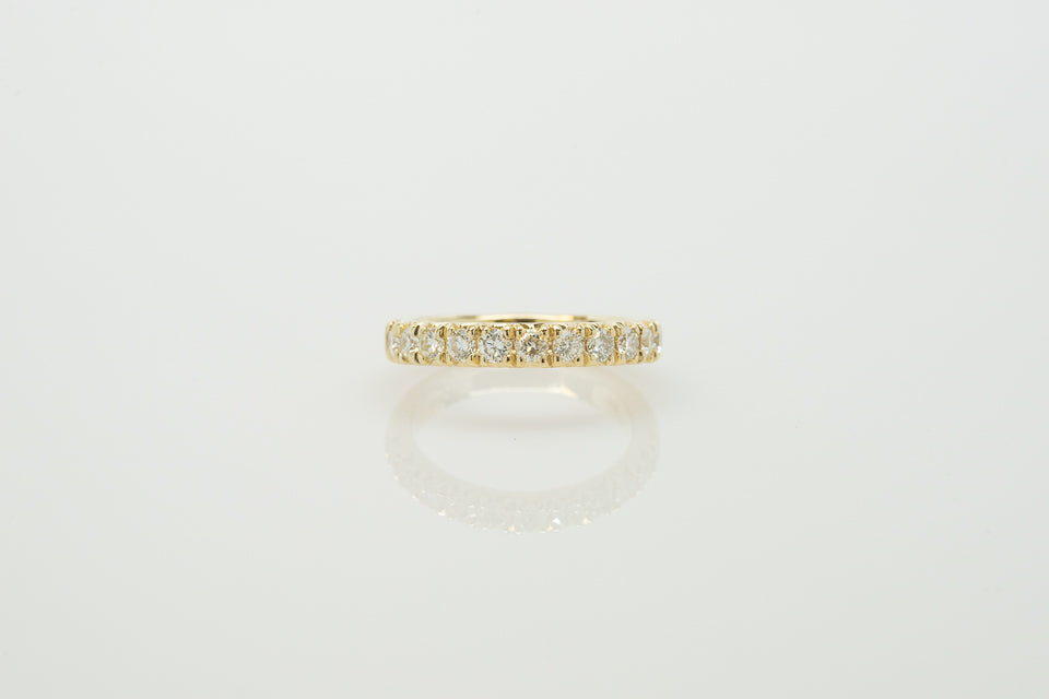 14K Yellow Gold Prong Set Ring with Diamonds