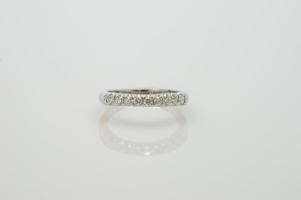 14K White Gold Shared Prong Band with Diamonds