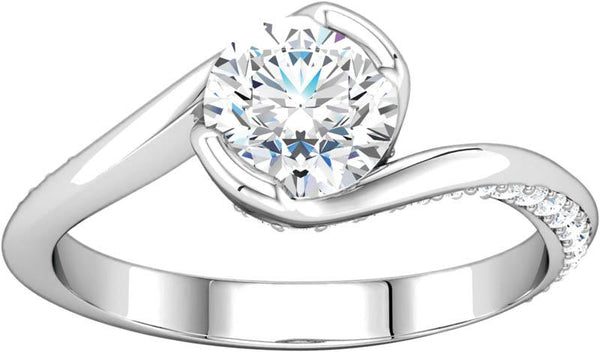 Diamond Half Bezel Engagement Ring Mounting