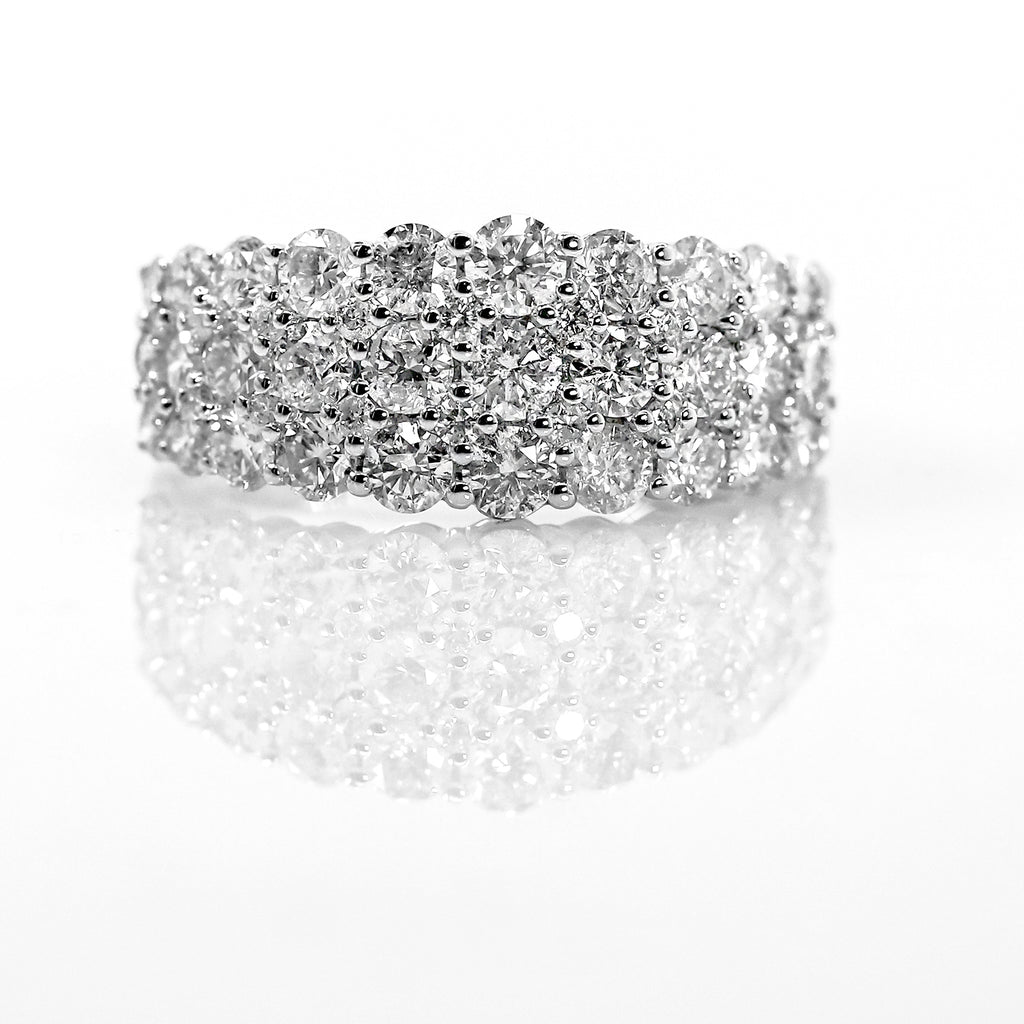 14K White Gold Diamond Fashion Ring with Round Diamonds