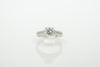 14K White Gold Channel Set Milgrain Engagement Ring with 0.20tcw Round Diamonds