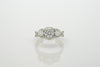 18K White Gold Devotion "Sabrina" 3-Stone Halo Semi Mount Engagement Ring