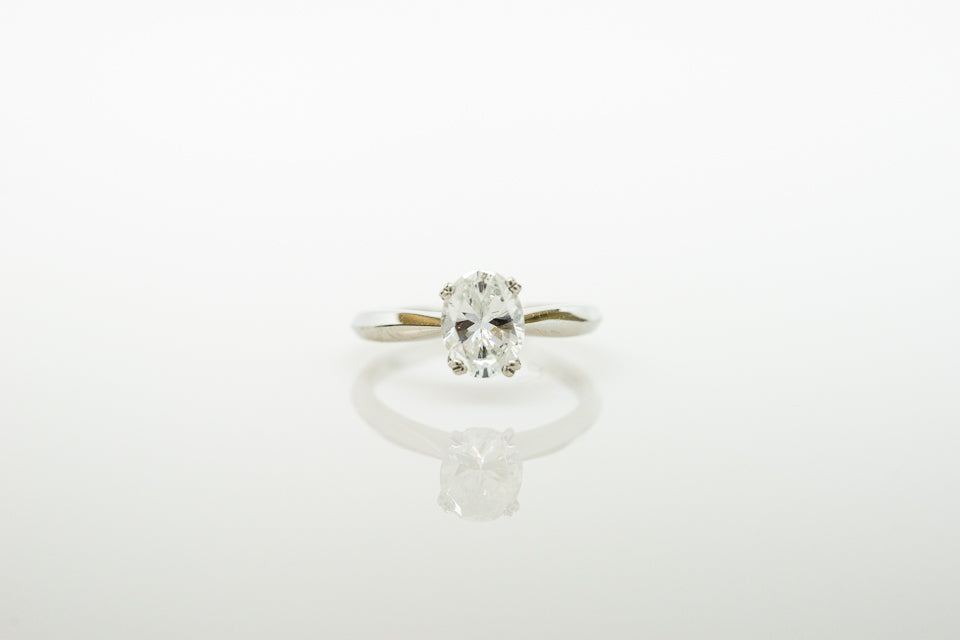 Platinum Burnished Engagement Ring