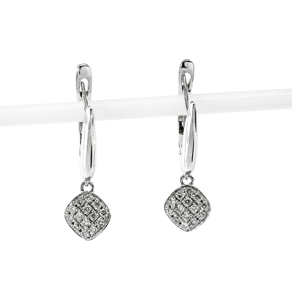 18K White Gold Chimento "Emblema" Earrings with Pave Diamonds