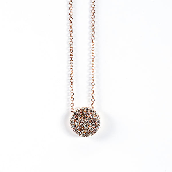 14K Rose Gold Pendant with Small Round Diamonds