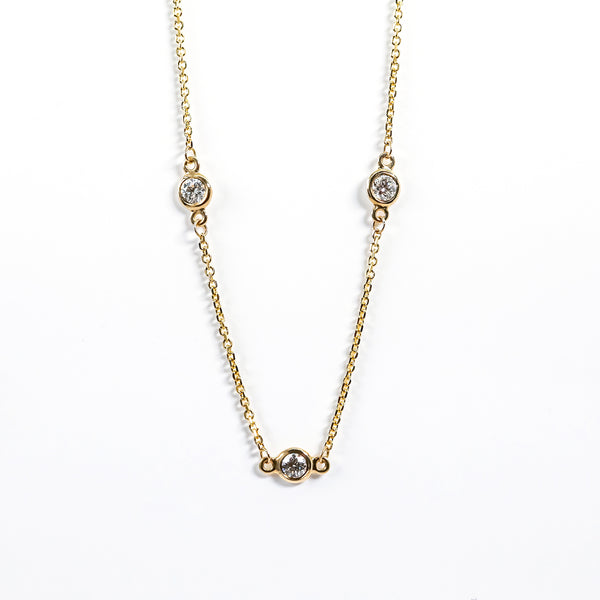 14K Yellow Gold Diamonds By the Inch Necklace