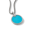 DY Elements® Disc Pendant with Turquoise and Mother of Pearl and Pavé Diamonds