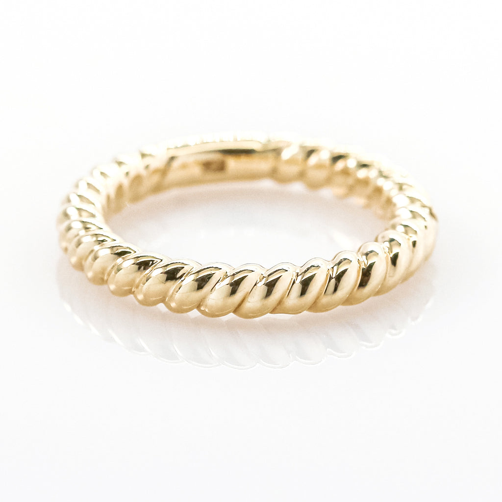 14K Yellow Gold Rope Style Band Ring