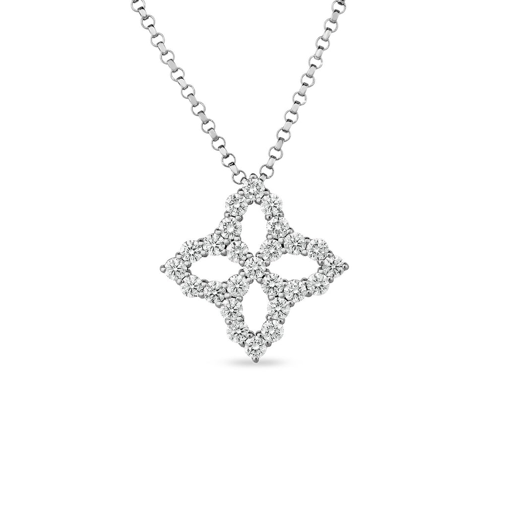 Roberto Coin Princess Flower Diamond Pendant Necklace