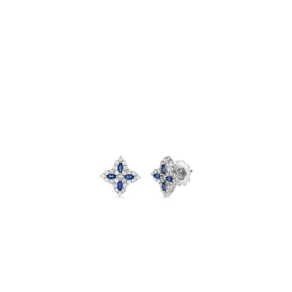Roberto Coin Princess Flower Sapphire & Diamond Earrings