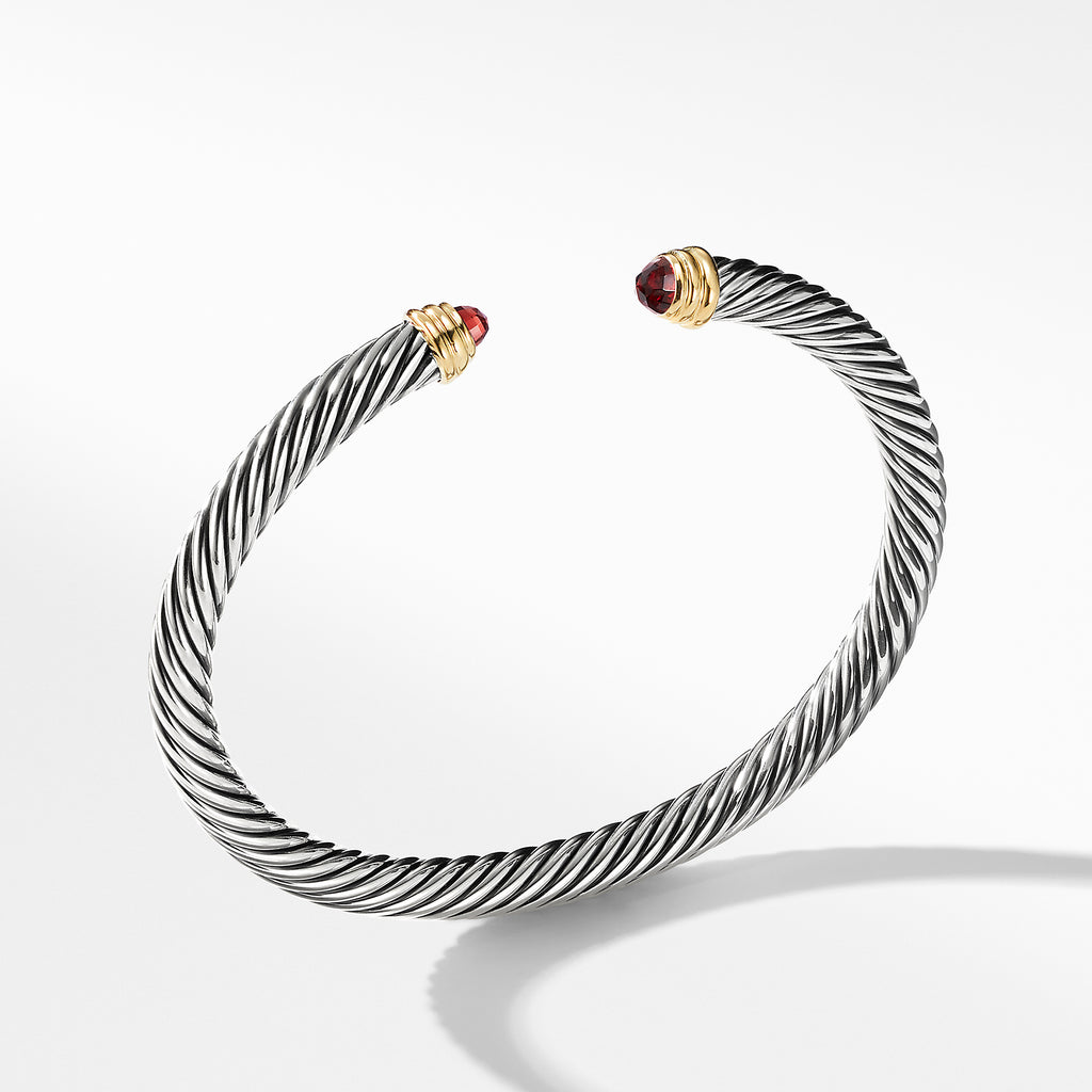 Cable Classics Bracelet with Garnet and Gold