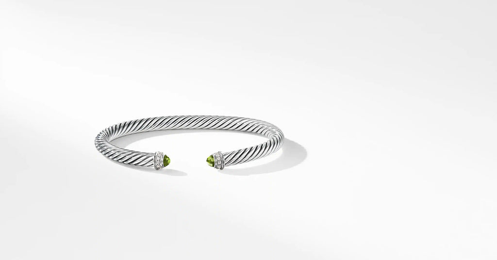 Cable Classic Collection® Bracelet with Peridot and Diamonds