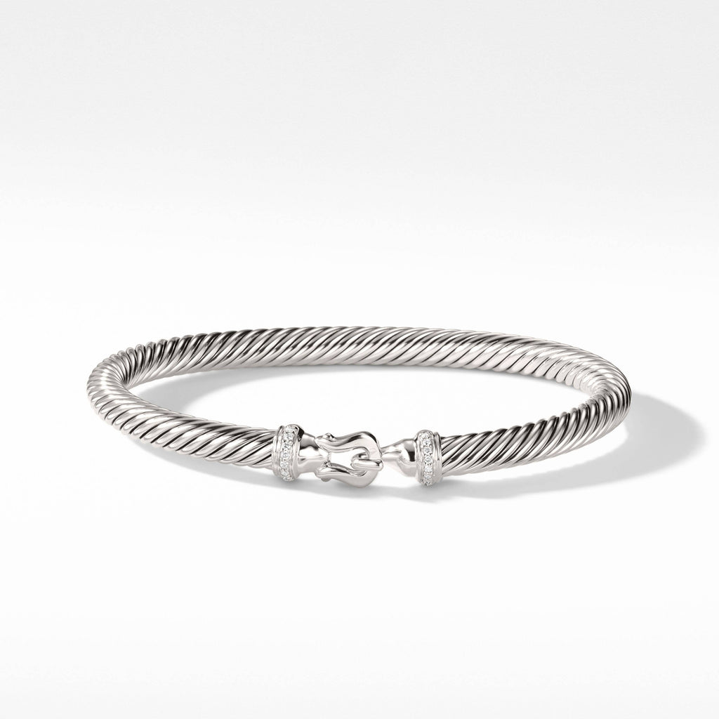 David Yurman Thoroughbred Loop Bracelet with 18K Yellow Gold in Silver