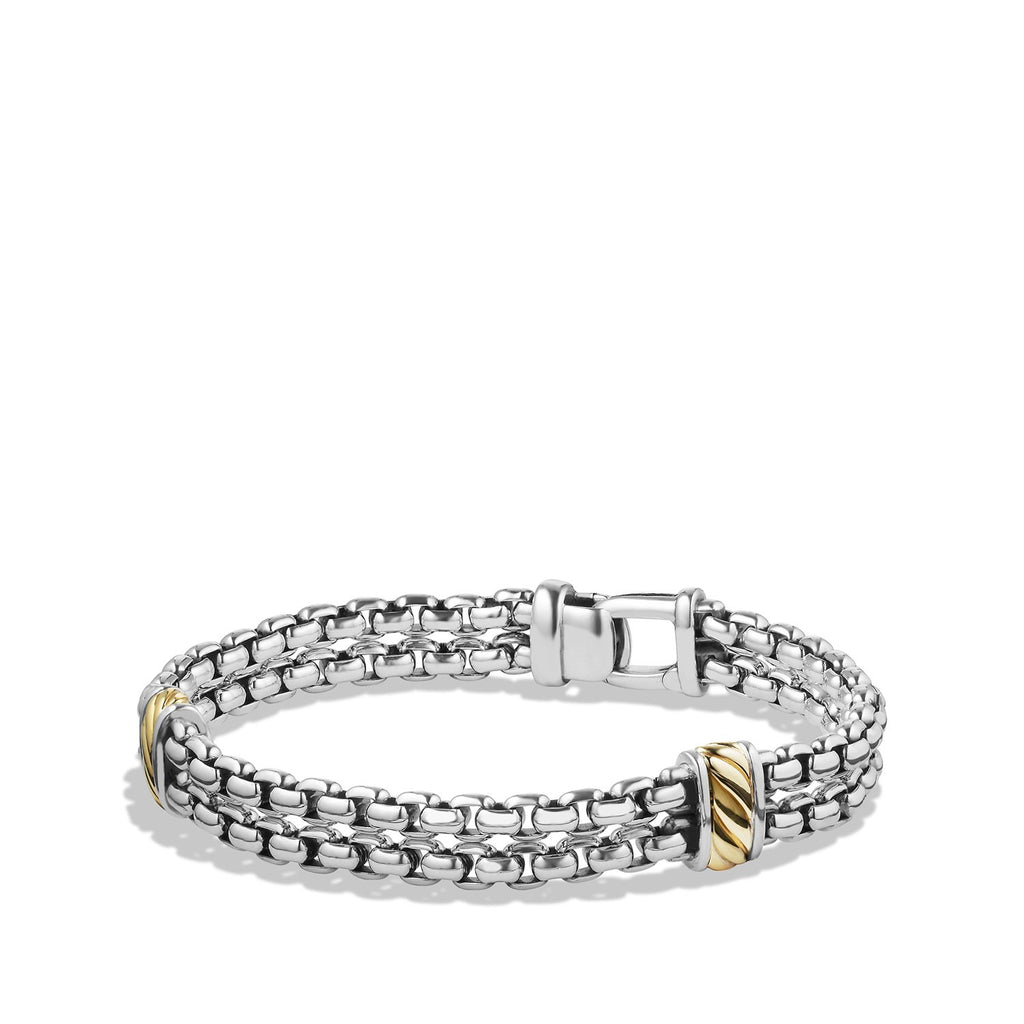 Two-row Chain Bracelet with 18K Gold