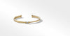 Petite X Bracelet in 18K Yellow Gold with Pavé Diamonds