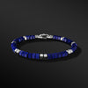 Hex Bead Bracelet in Sterling Silver with Lapis