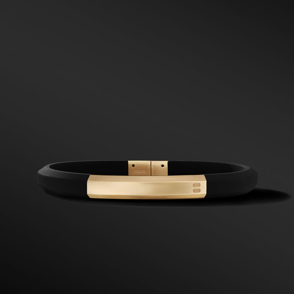 David Yurman Men's Streamline ID Rubber Bracelet with 18K Gold, 10mm |  Neiman Marcus