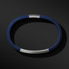 Streamline® ID Blue Rubber Bracelet with Sterling Silver