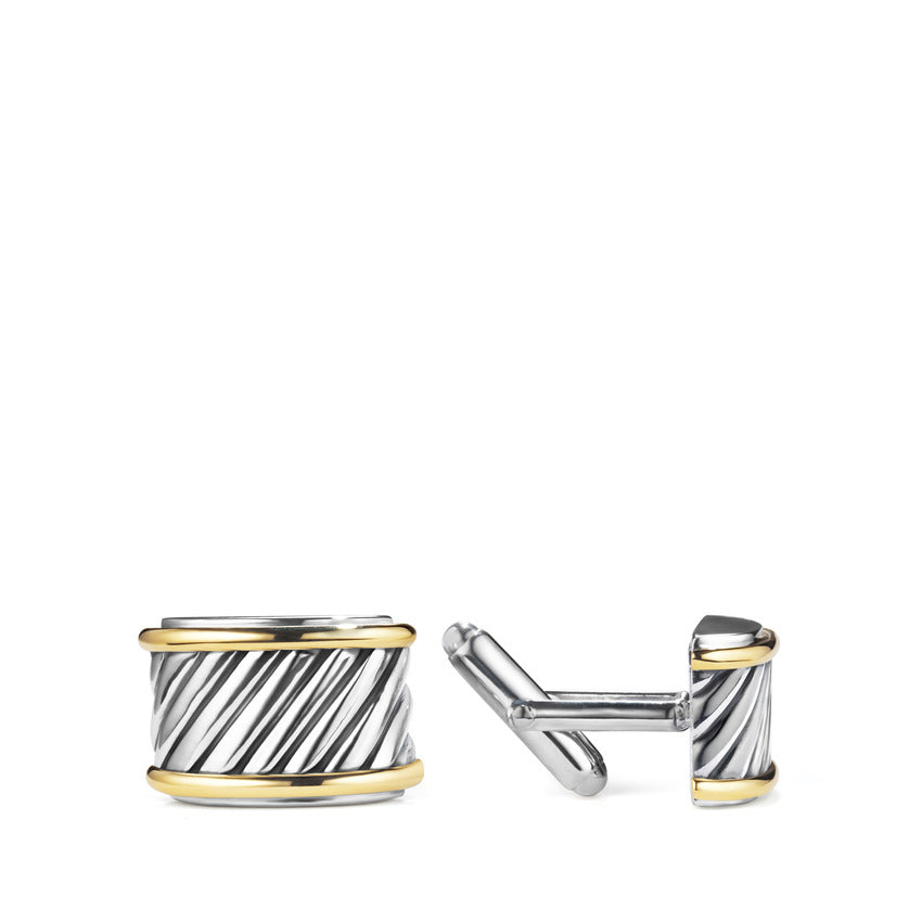 Cable Cigar Band Cufflinks with 14K Gold