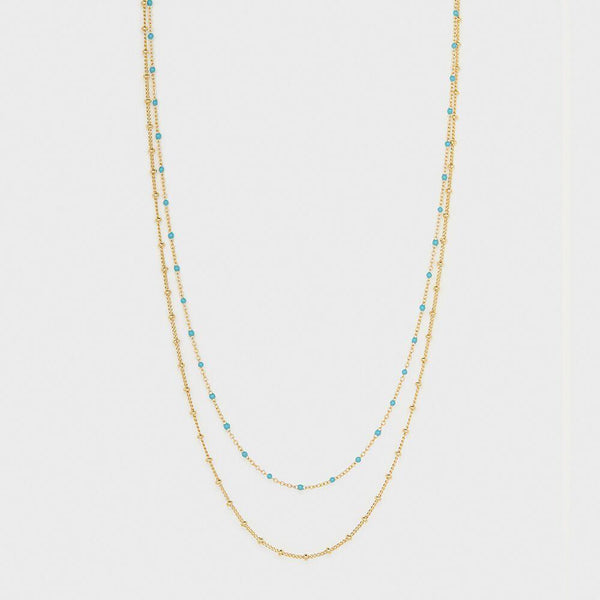 Capri Layer Necklace, Gold/Turquoise