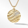 Cable Edge® Pendant in Recycled 18K Yellow Gold with Pavé Diamonds