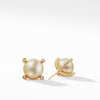 South Sea Golden Pearl Earrings with Diamonds in 18K Gold