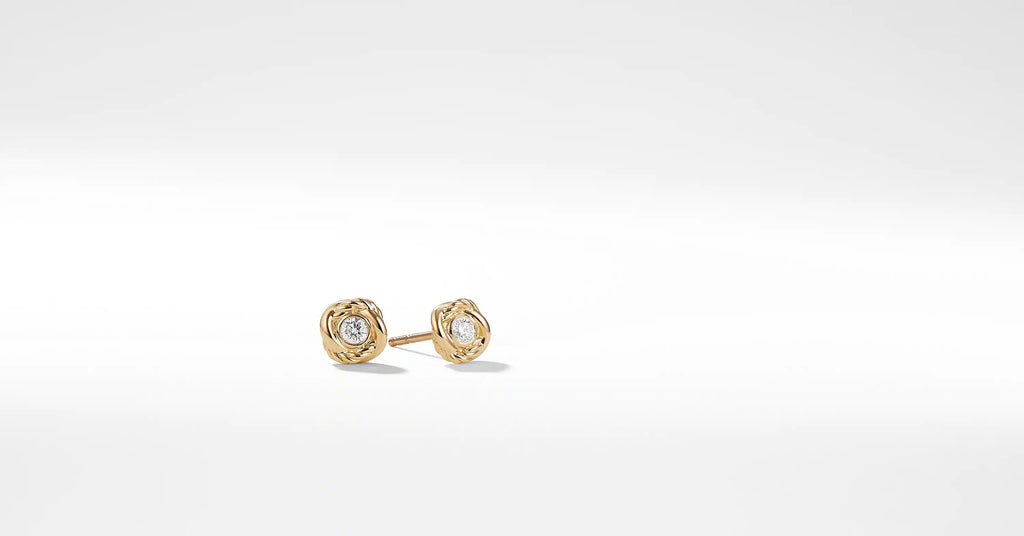 Infinity Earrings with Diamonds in Gold