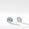 Cable Wrap Earrings with Blue Topaz and Diamonds
