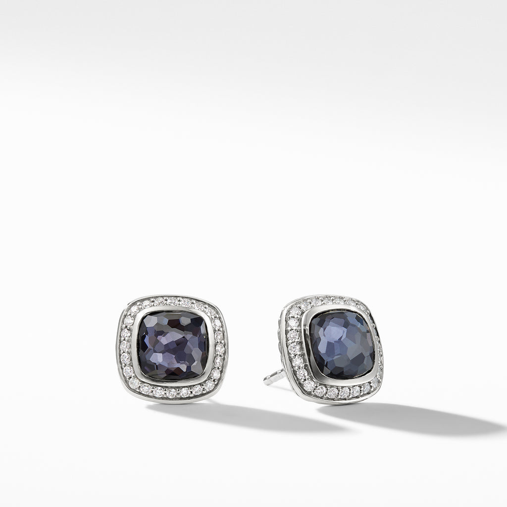 Albion® Earrings with Black Orchid and Diamonds